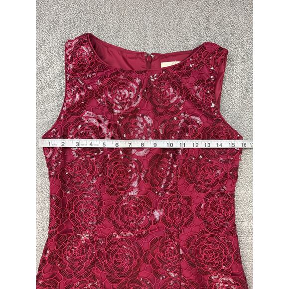 Aiden by Aiden Mattox Dress Floral Lace Sequin Mini Red Rose Size 8 - Picture 5 of 8